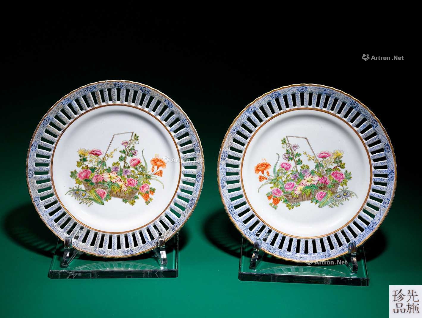 lot0166 民国 「先施珍品」粉彩花