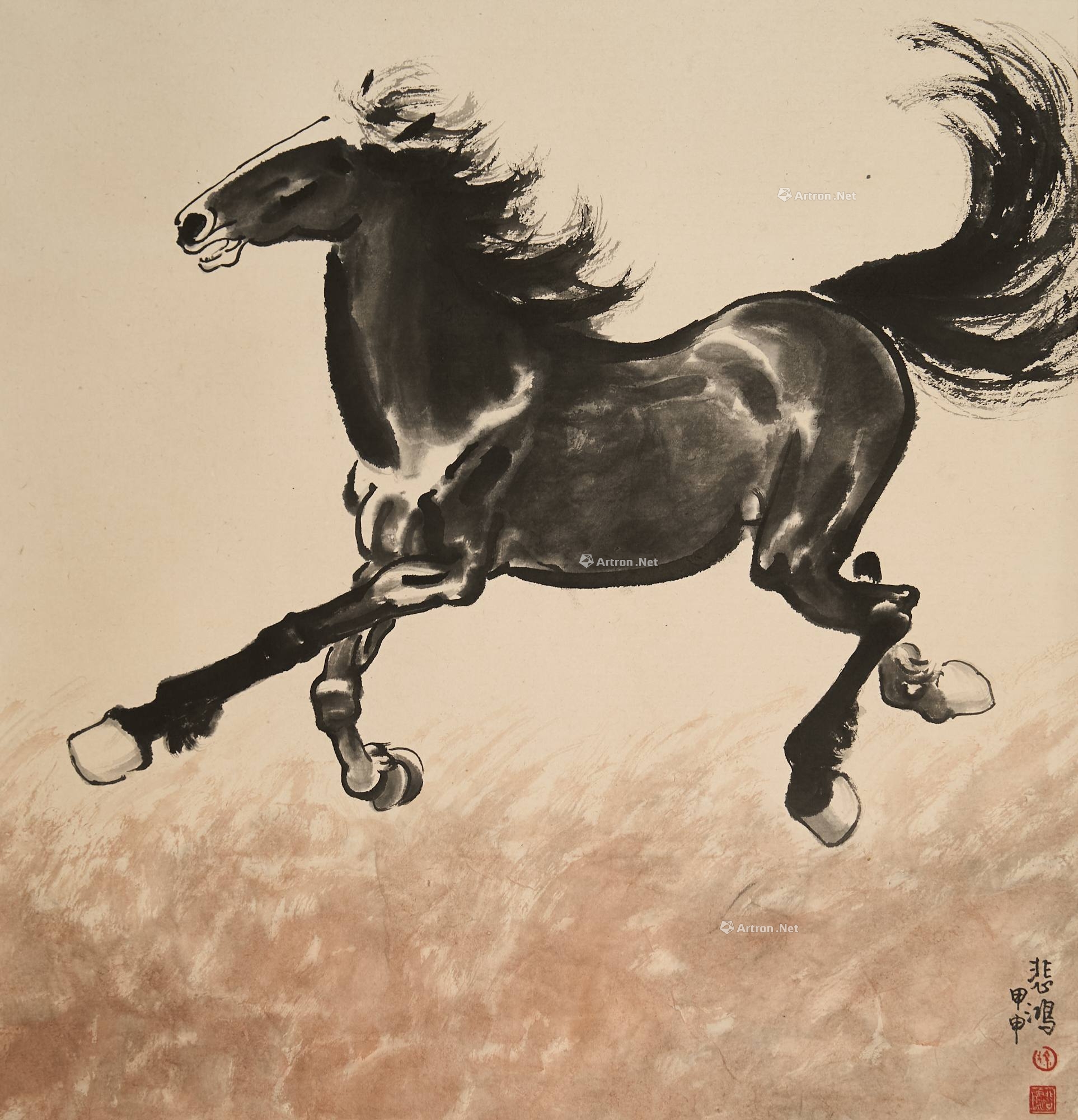 一洗凡马万古空_徐悲鸿奔马佳构亮相2022全国文物艺术品交易会