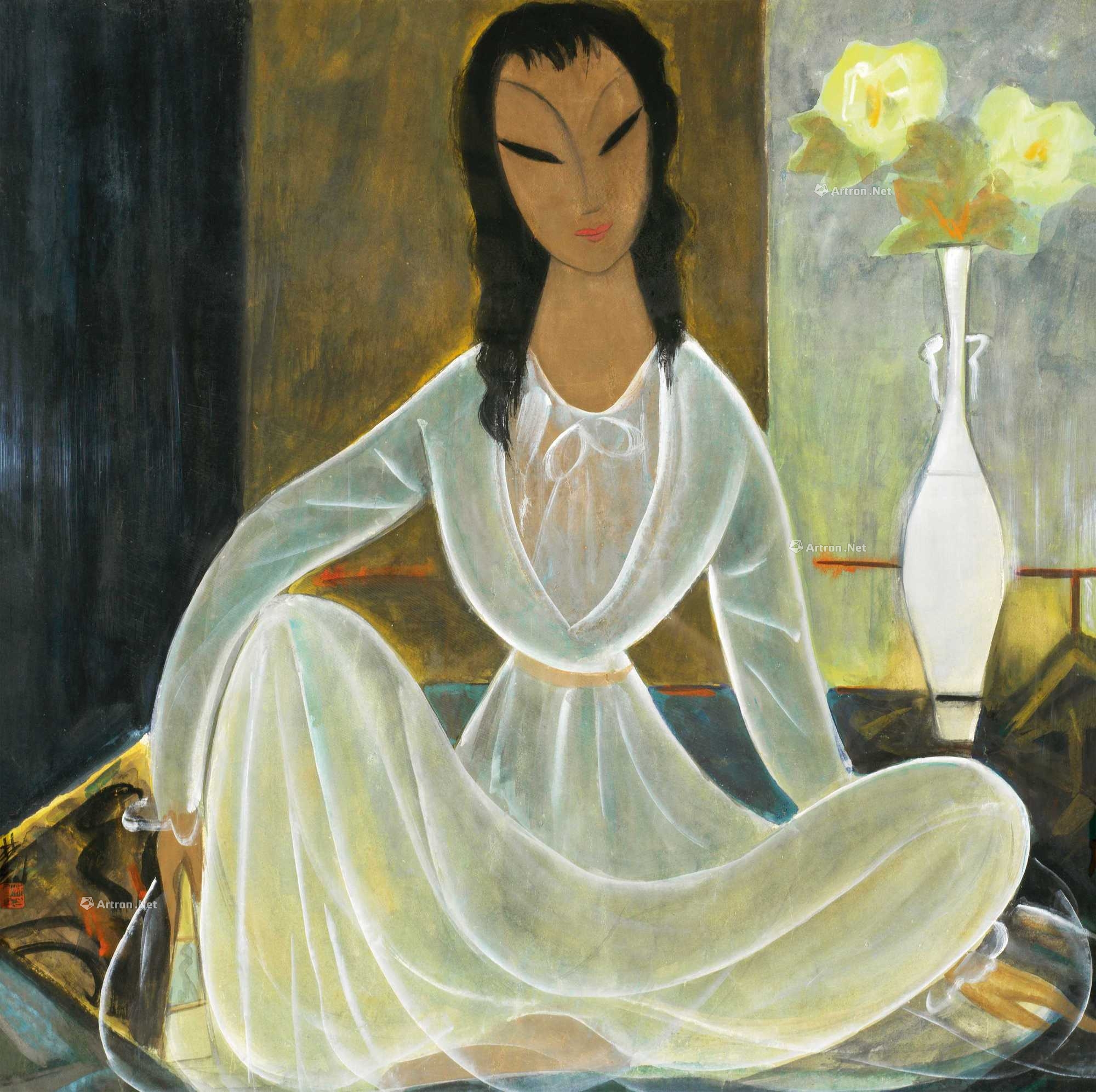 林风眠 白衣仕女