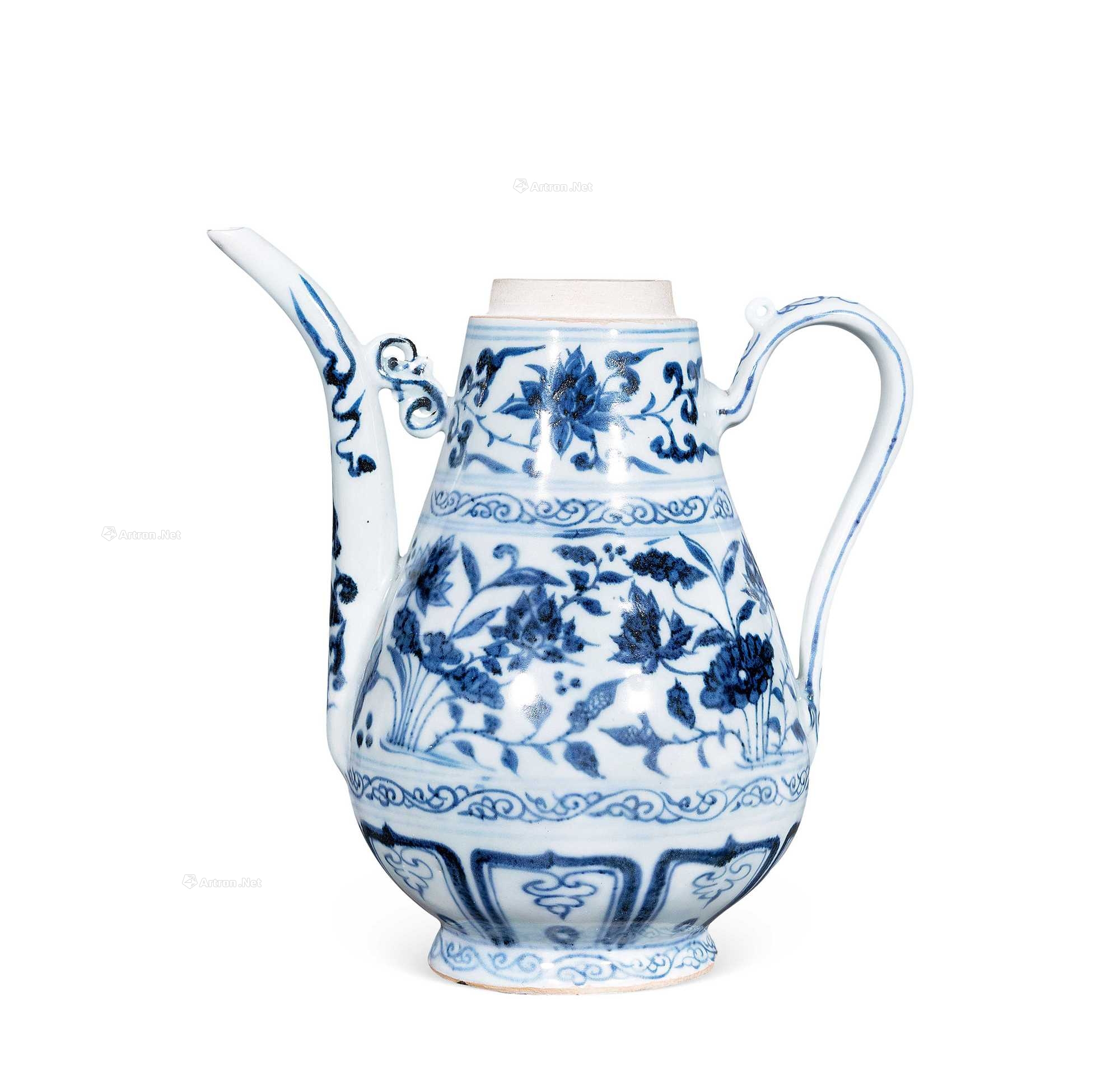 明 青花花卉纹执壶