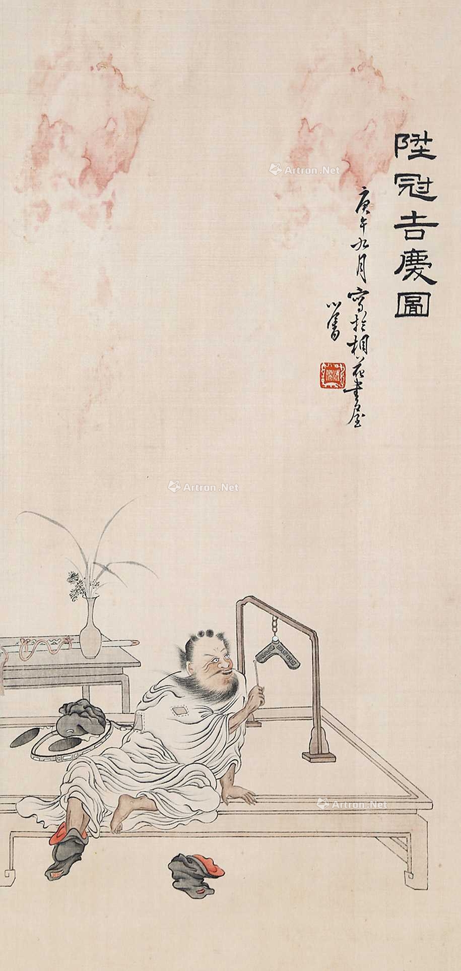 溥儒 升官图 立轴