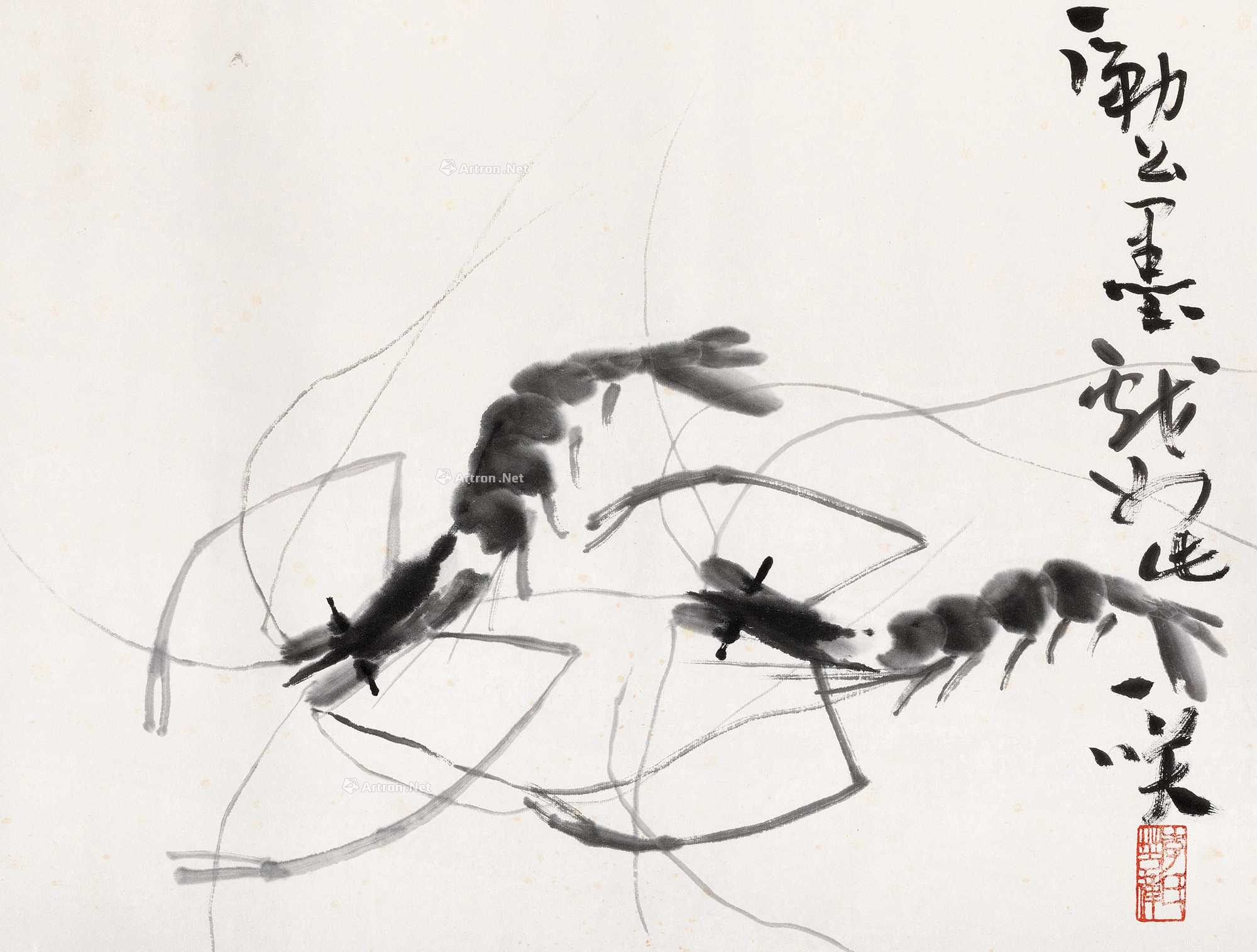 【预展中】lot1098 李苦禅 虾趣图 - 雅昌拍卖图录app