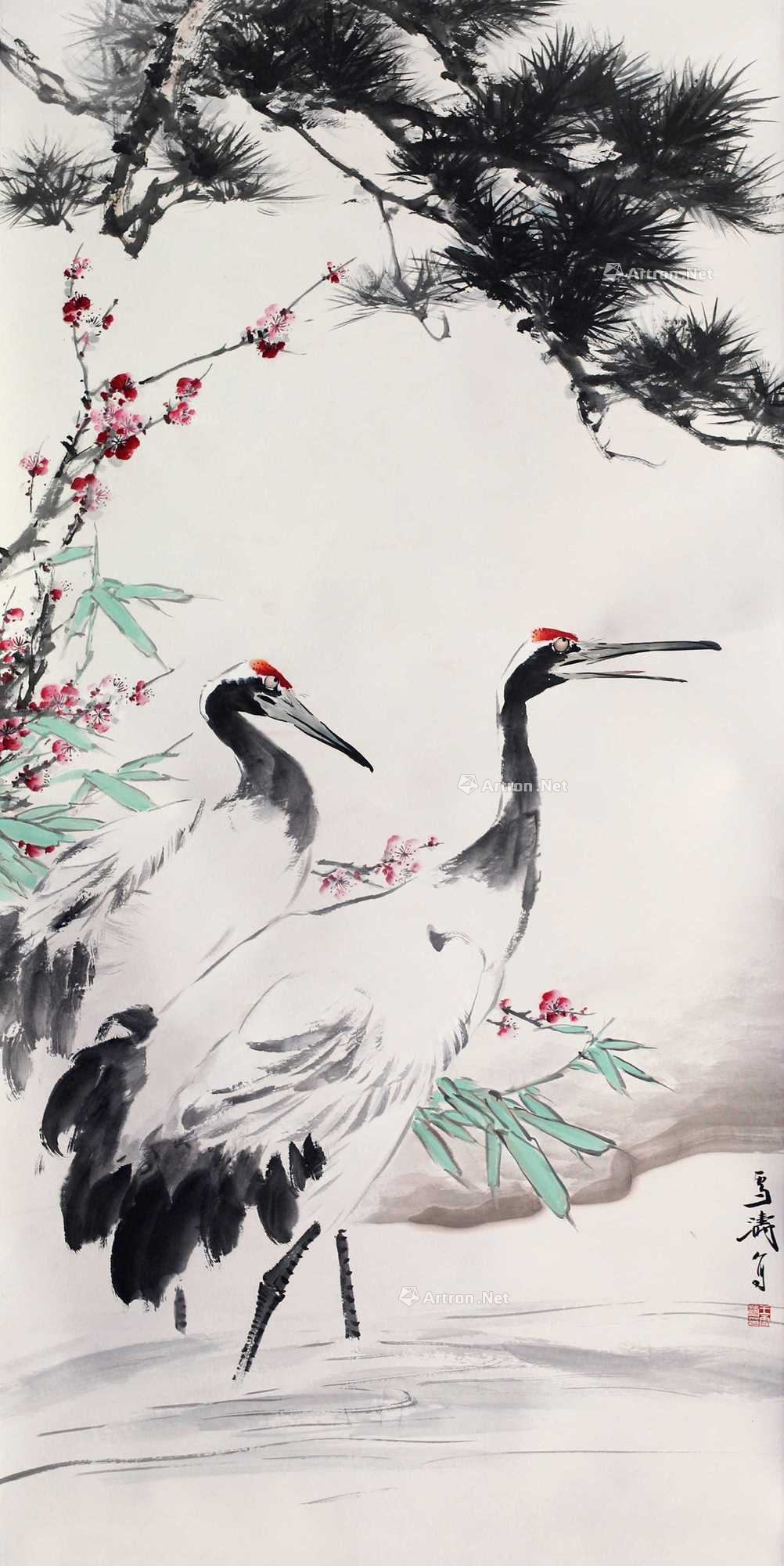 王雪涛 松鹤延年 立轴
