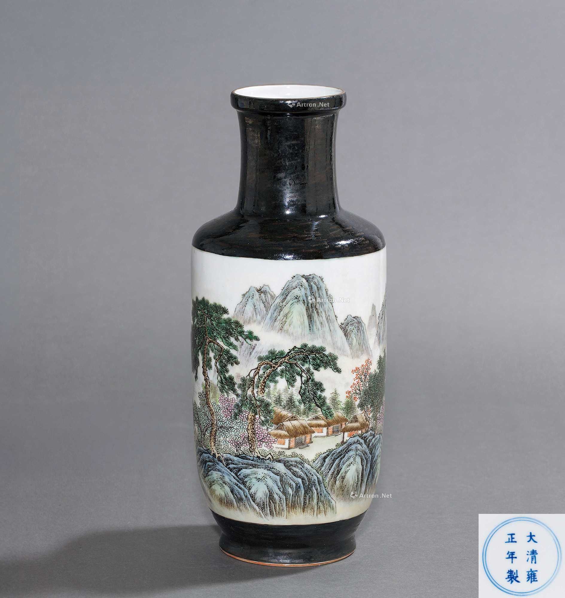 lot0208 民国 粉彩山水