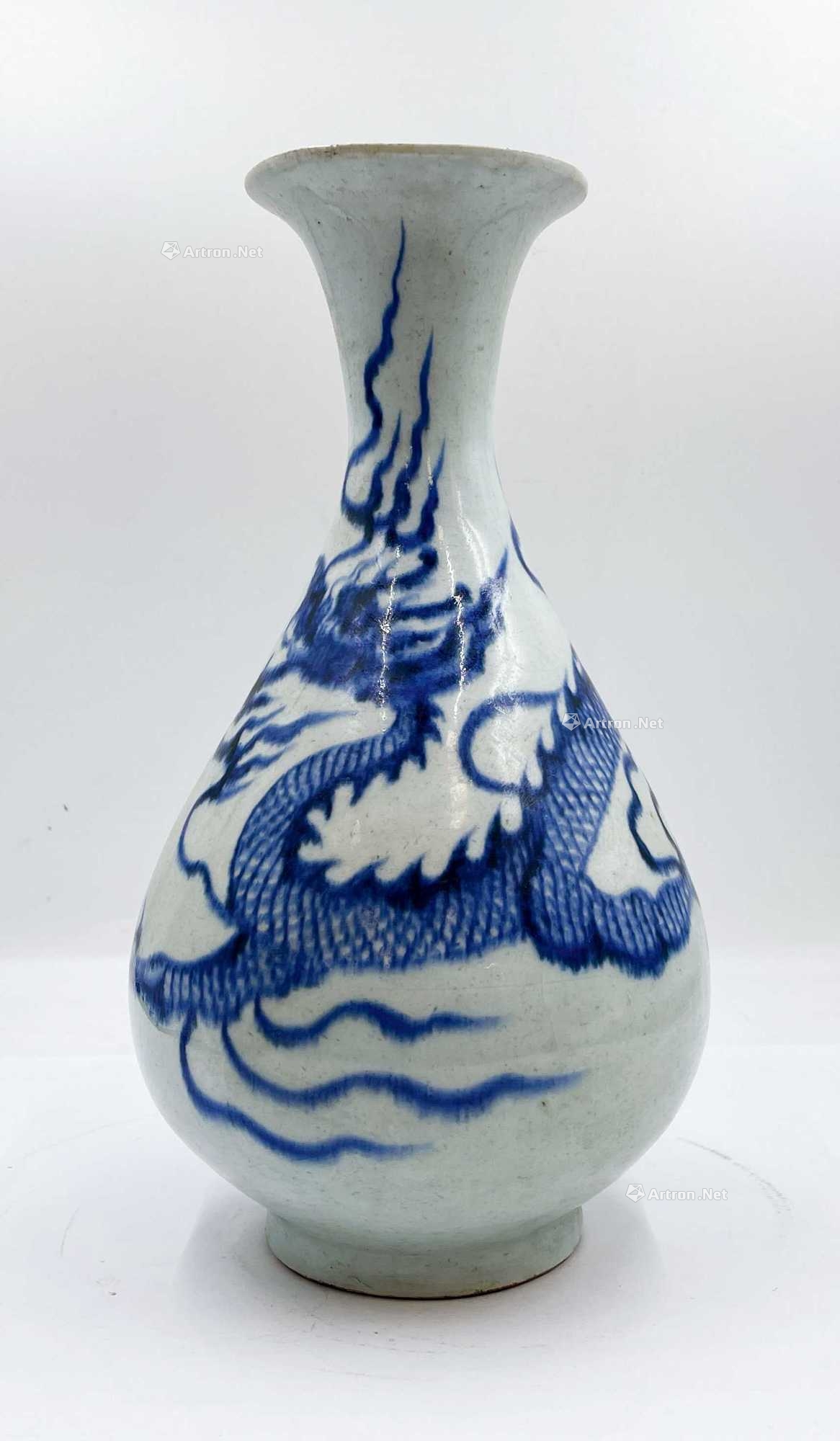 明代 青花龙纹玉壶春瓶