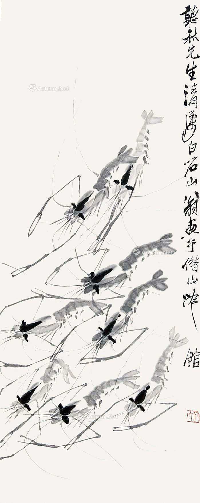 齐白石 群虾图