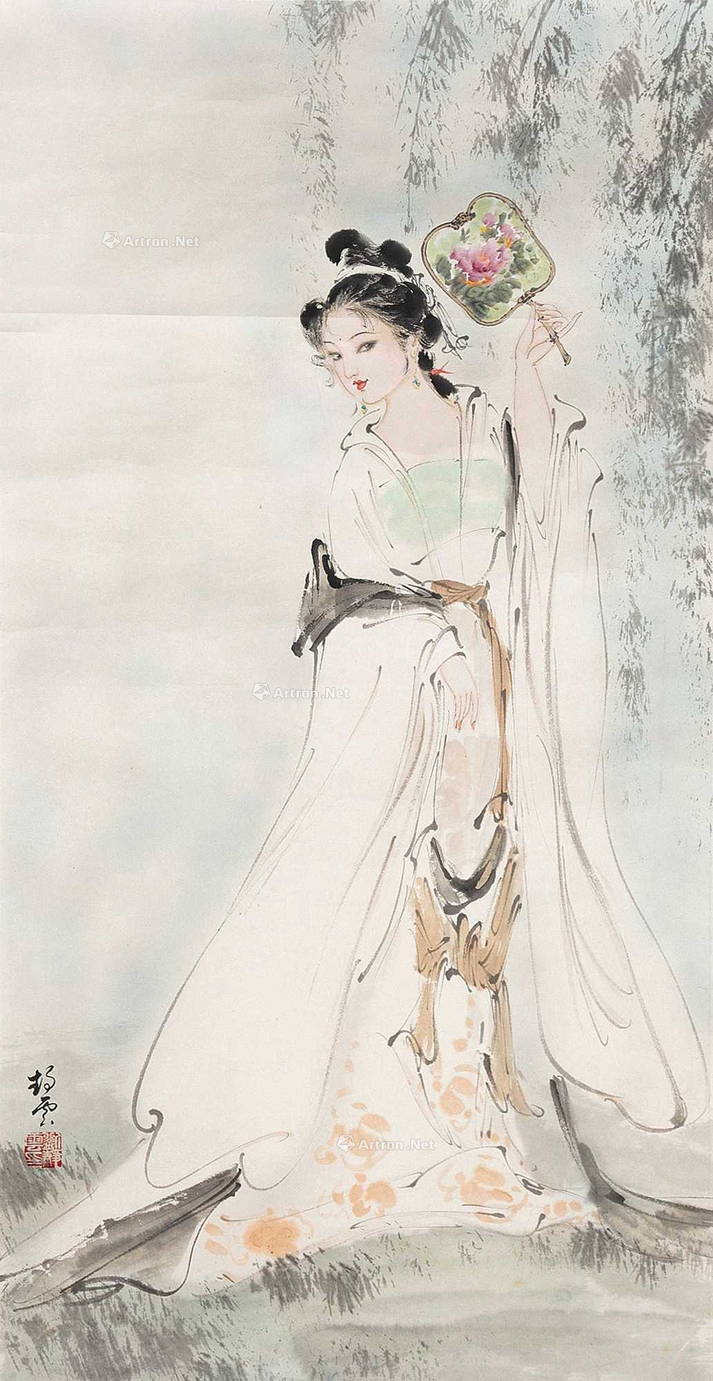 刘静云 仕女 立轴