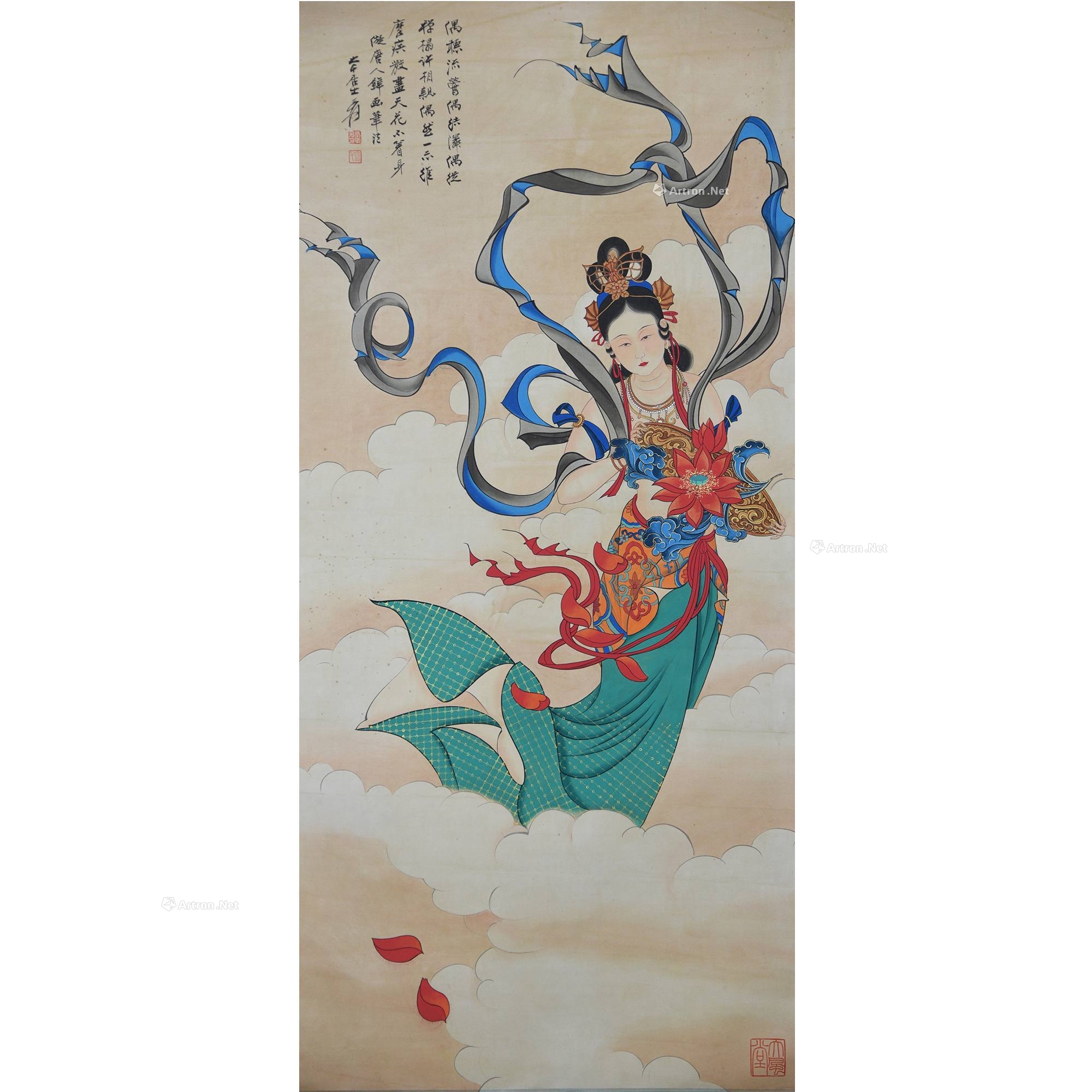 lot0006 张大千 款 天女散花 立 - 雅昌拍卖图录app