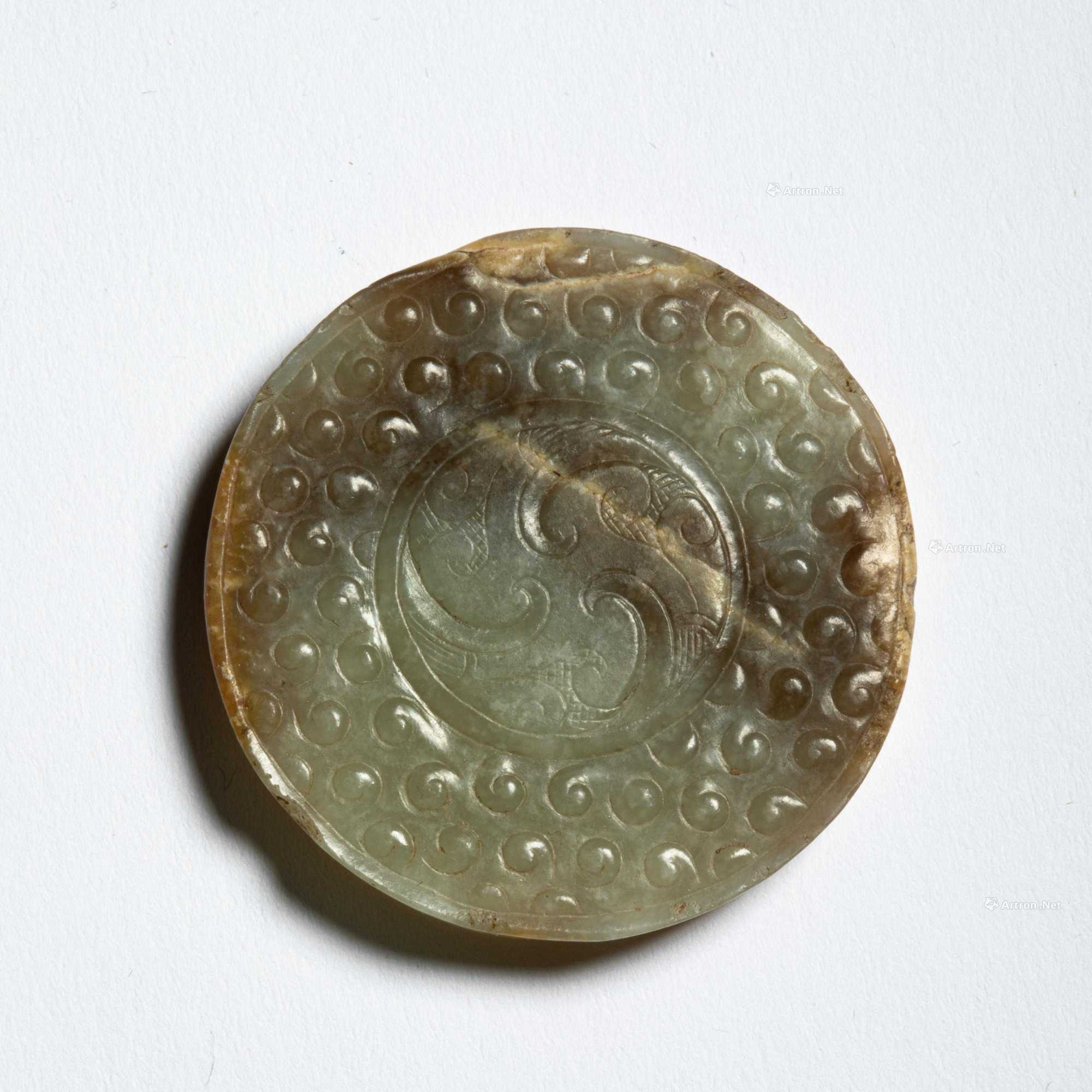 汉 谷纹白玉剑首