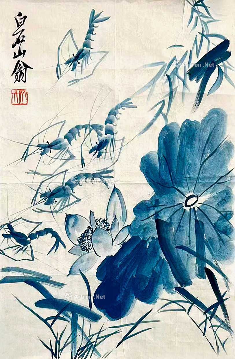 荷塘虾趣51846 立轴