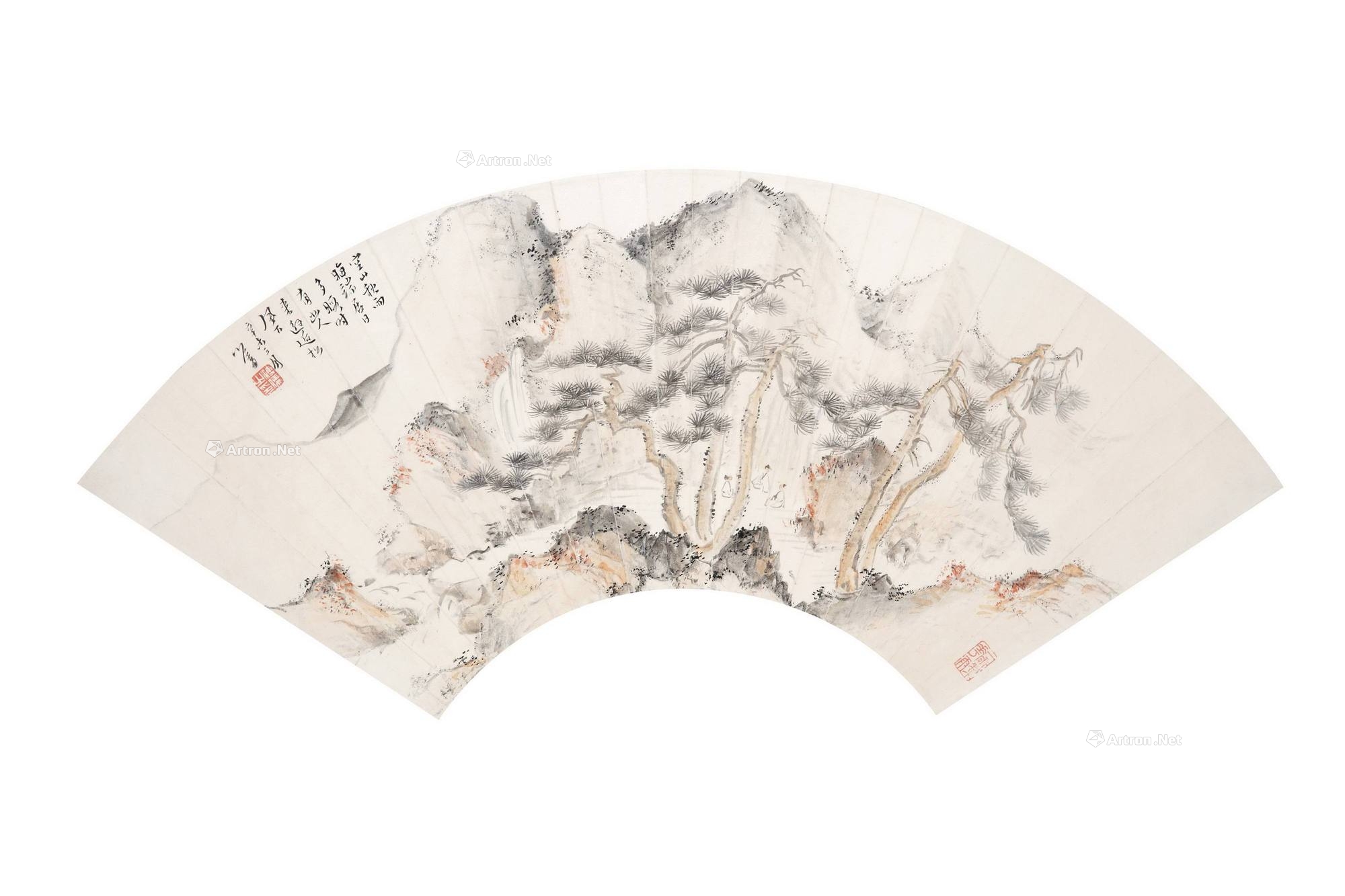 溥儒 山水扇面 镜心