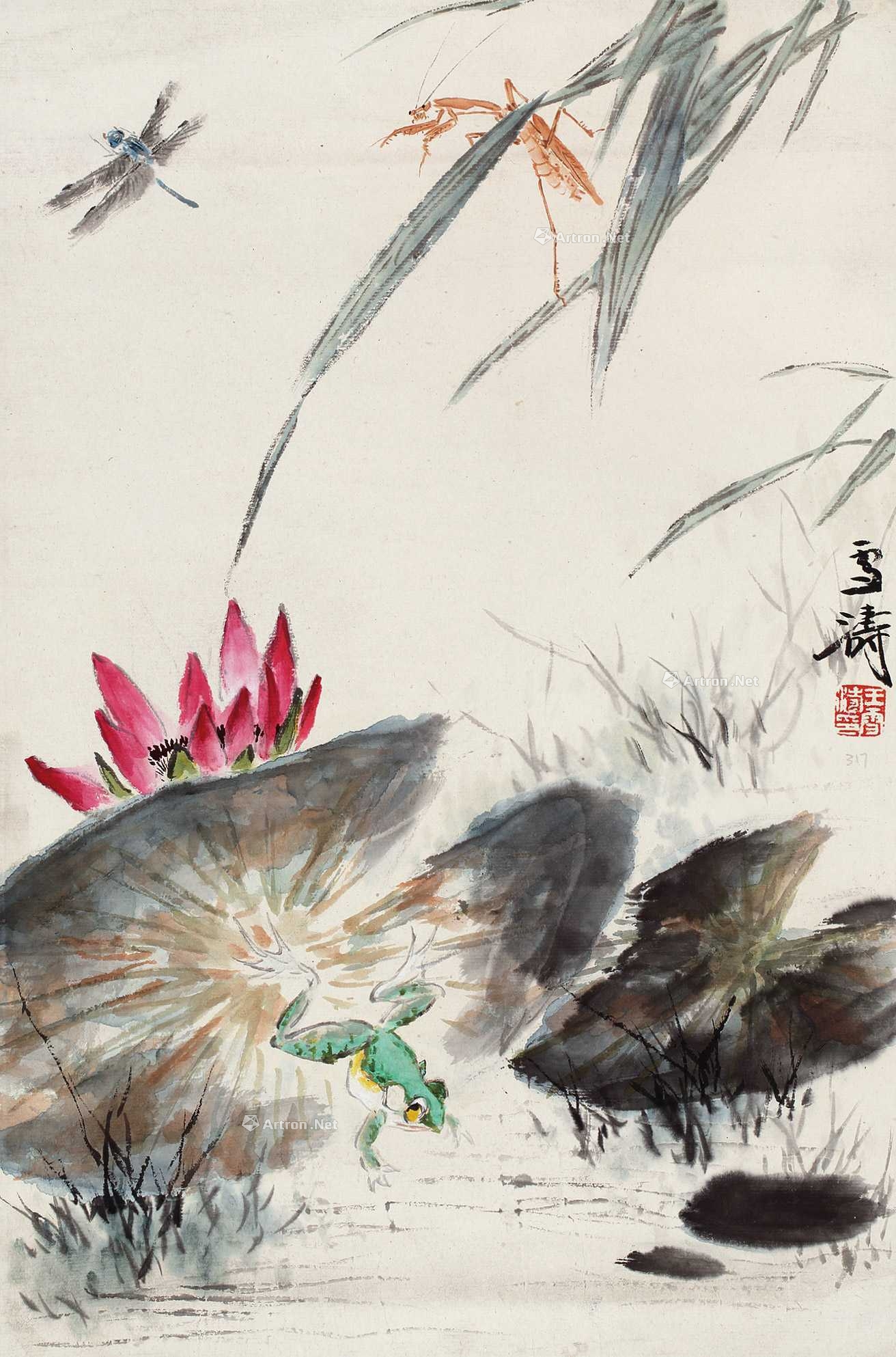 lot0055 王雪涛 映日荷花别样红