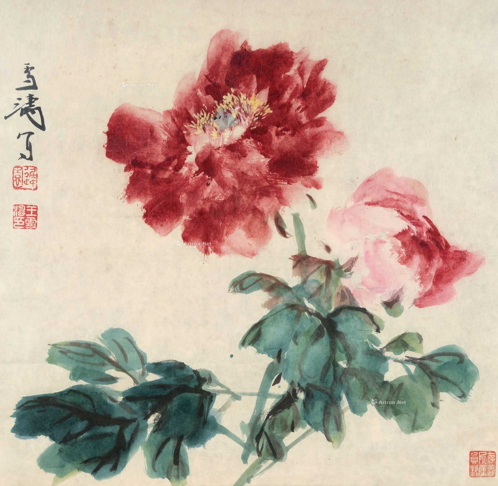 王雪涛 富贵牡丹 镜心
